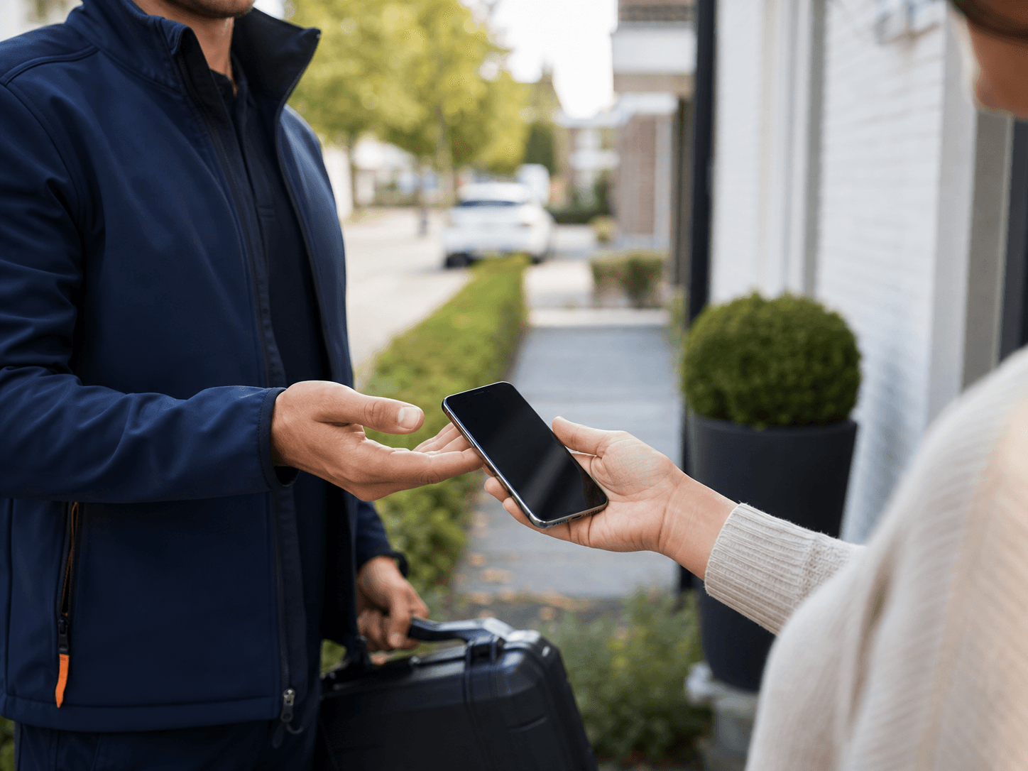 FiksAanHuis neemt een telefoon aan voor controle en prijsbeoordeling